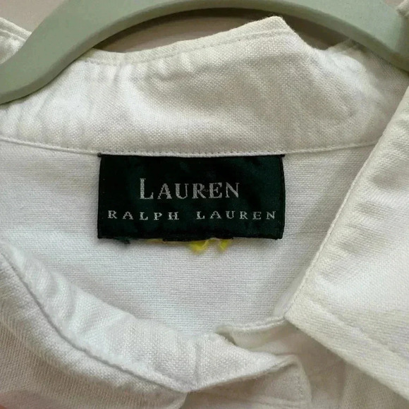 Ralph Lauren Men's White Oxford Shirt M Long Sleeve Embroidered RL Logo - Picture 2 of 5